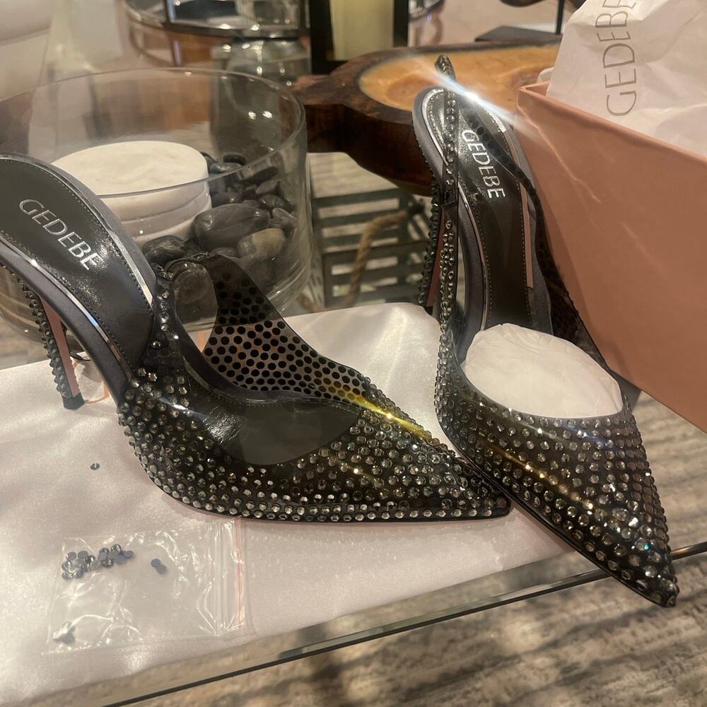 Gedebe Women's Stella 105 Jelly Crystal Embellished High Heel Pumps 41